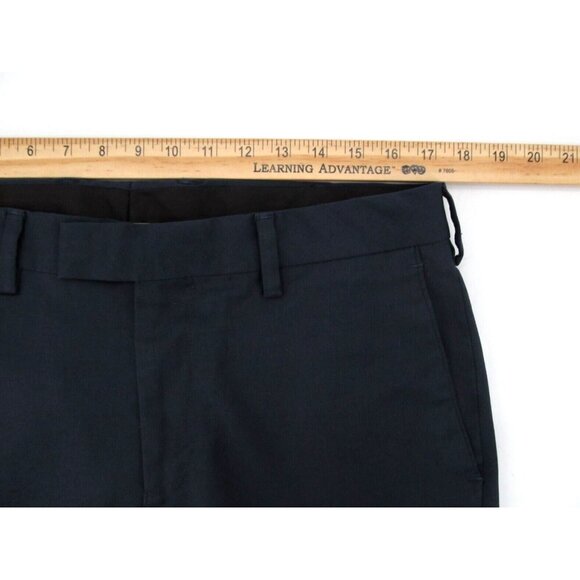 Louis Raphael Luxe Pants Mens 34x32 Navy Blue Wool Poly Stretch Trouser Slim Fit - Picture 9 of 13